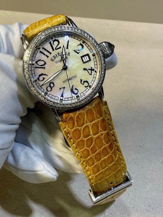 Krieger Gigantium Diamond Bezel Automatic Watch | MOP Dial | Swiss Made | Full S main image 13